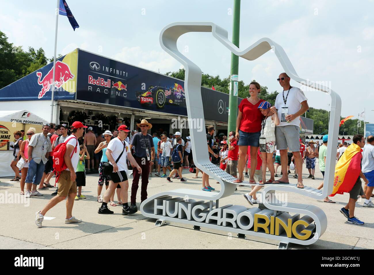 Fans und Atmosphäre. Großer Preis von Ungarn, Samstag, 25. Juli 2015. Budapest, Ungarn. Stockfoto
