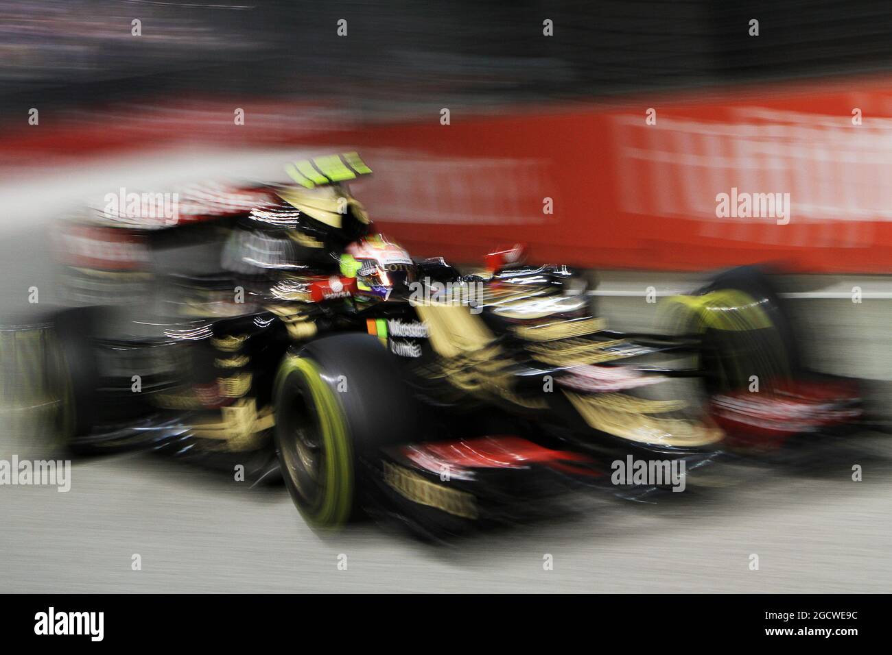 Pastor Maldonado (EHRW.) Lotus F1 E23. Großer Preis von Singapur, Sonntag, 20. September 2015. Marina Bay Street Circuit, Singapur. Stockfoto