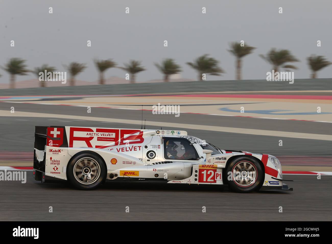 Nicolas Prost (FRA) / Mathias Beche (SUI) #12 Rebellion Racing Rebellion R1 Toyota. FIA-Langstrecken-Weltmeisterschaft, Runde 8, Donnerstag, 19. November 2015. Sakhir, Bahrain. Stockfoto