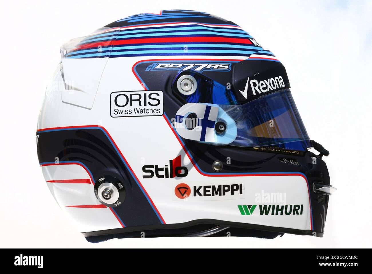 Der Helm von Valtteri Bottas (FIN) Williams. Großer Preis von Australien, Donnerstag, 17. März 2016. Albert Park, Melbourne, Australien. Stockfoto