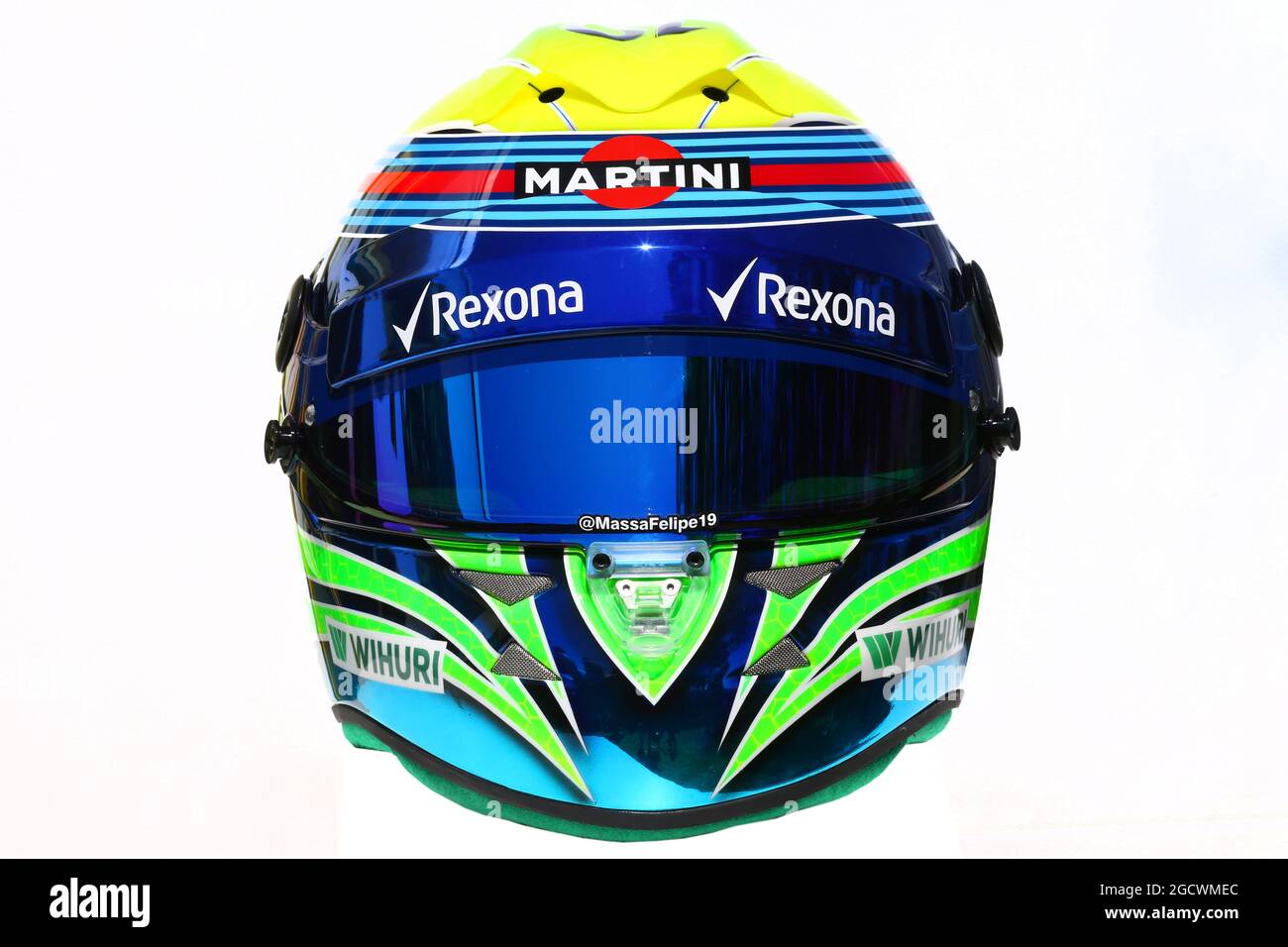 Der Helm von Fam. Massa (BH) Williams. Großer Preis von Australien, Donnerstag, 17. März 2016. Albert Park, Melbourne, Australien. Stockfoto