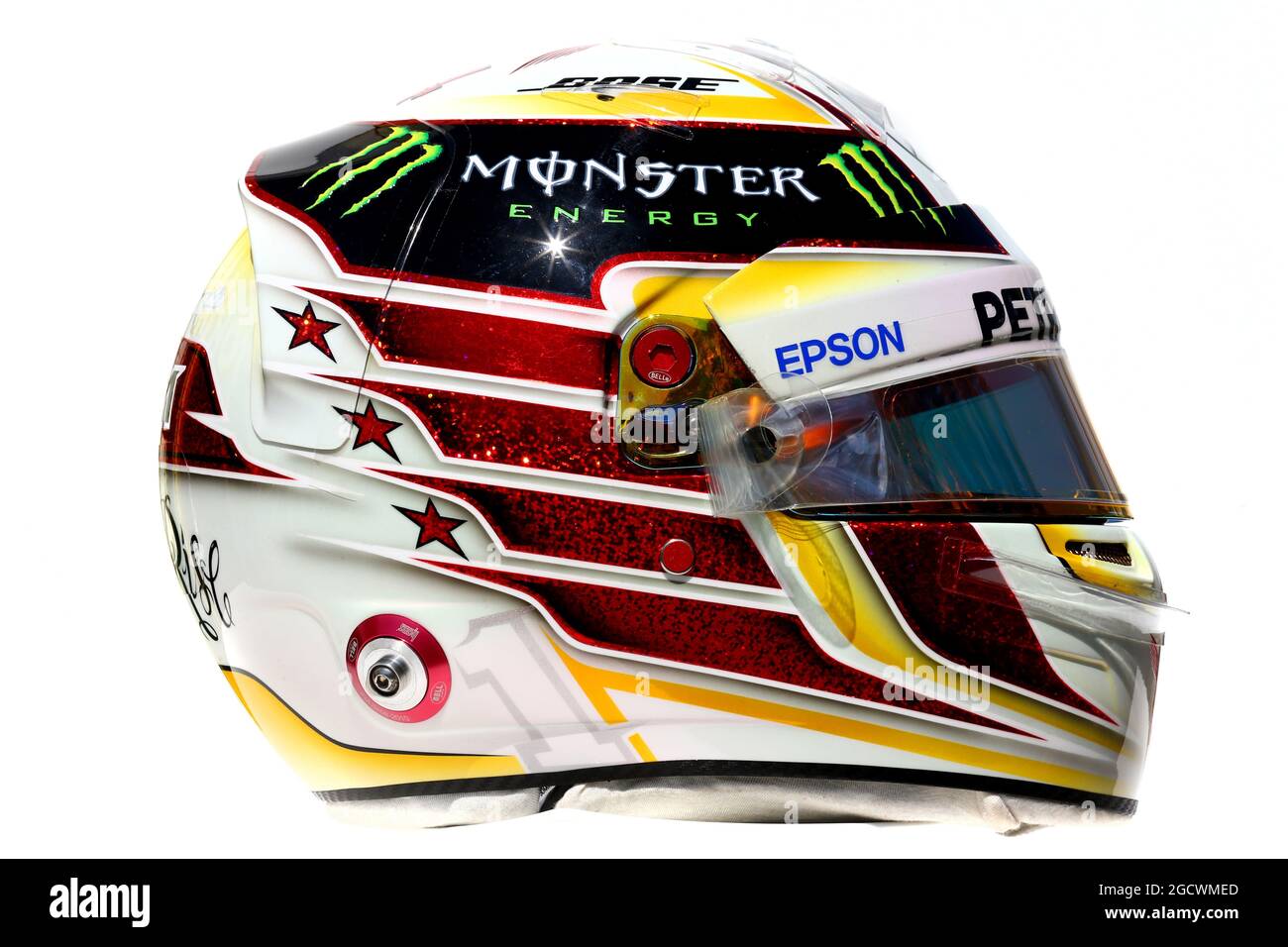 Der Helm von Lewis Hamilton (GBR) Mercedes AMG F1. Großer Preis von Australien, Donnerstag, 17. März 2016. Albert Park, Melbourne, Australien. Stockfoto