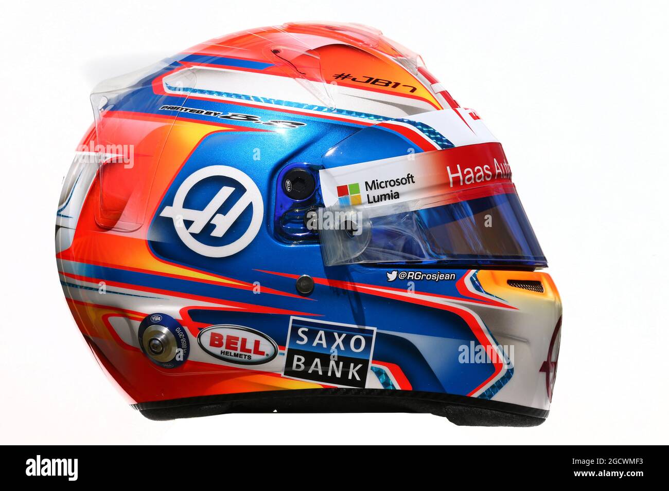 Der Helm des Romain Grosjean (FRA) Haas F1 Teams. Großer Preis von Australien, Donnerstag, 17. März 2016. Albert Park, Melbourne, Australien. Stockfoto