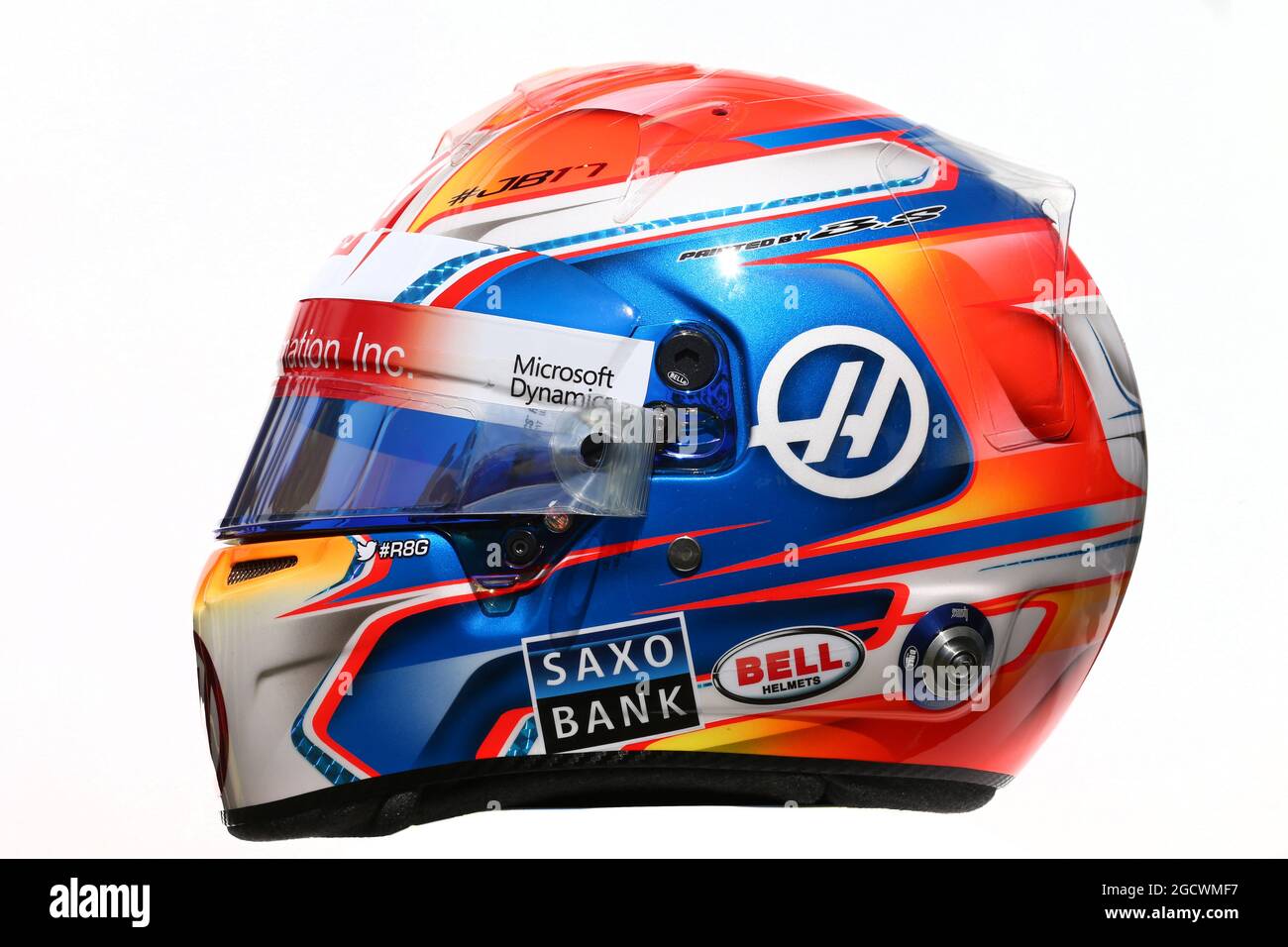 Der Helm des Romain Grosjean (FRA) Haas F1 Teams. Großer Preis von Australien, Donnerstag, 17. März 2016. Albert Park, Melbourne, Australien. Stockfoto