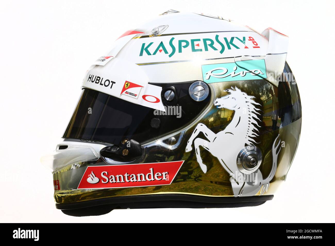 Der Helm von Sebastian Vettel (GER) Ferrari. Großer Preis von Australien, Donnerstag, 17. März 2016. Albert Park, Melbourne, Australien. Stockfoto