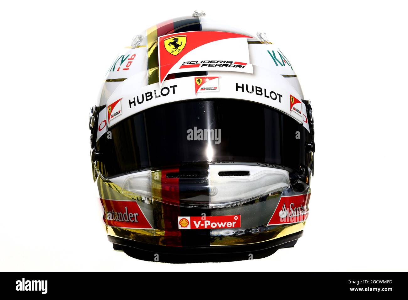 Der Helm von Sebastian Vettel (GER) Ferrari. Großer Preis von Australien, Donnerstag, 17. März 2016. Albert Park, Melbourne, Australien. Stockfoto