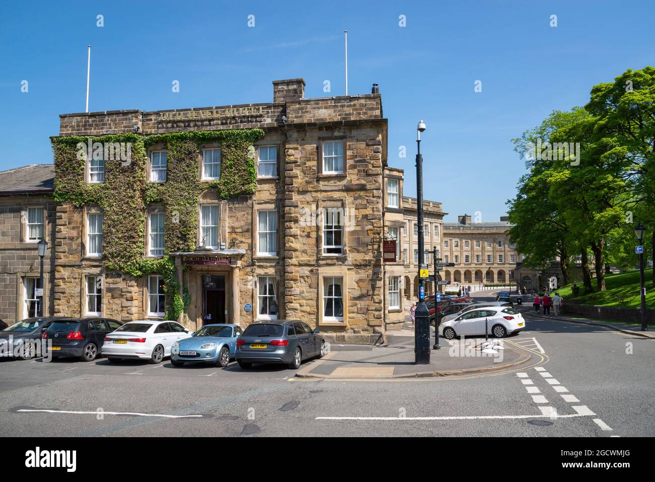 The Old Hall Hotel and Cresent, Buxton, Derbyshire, England. Stockfoto