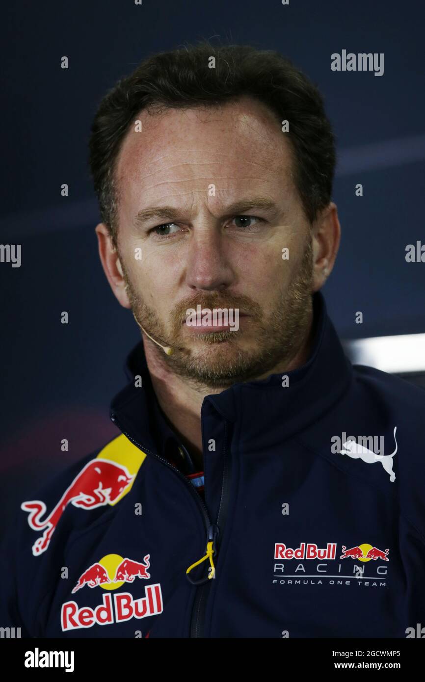Christian Horner Gbr Teamchef Von Red Bull Racing Bei Der Fia Pressekonferenz Grosser Preis Von Australien Freitag 18 Marz 2016 Albert Park Melbourne Australien Stockfotografie Alamy