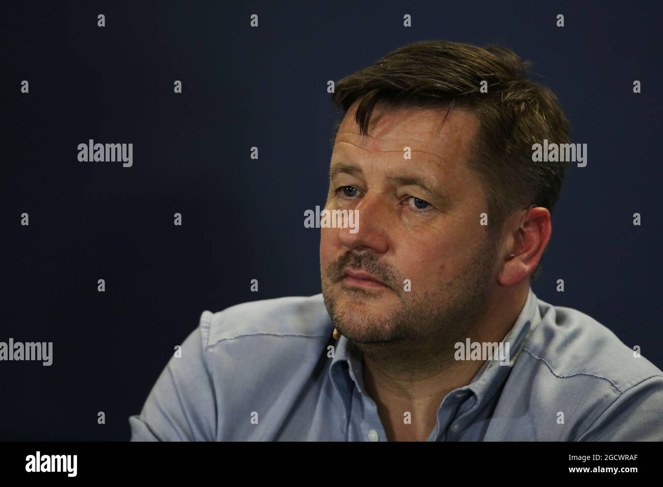 Paul Hembery (GBR) Pirelli Motorsport Direktor bei der FIA Pressekonferenz. Großer Preis von Russland, Freitag, 29. April 2016. Sotschi Autodrom, Sotschi, Russland. Stockfoto