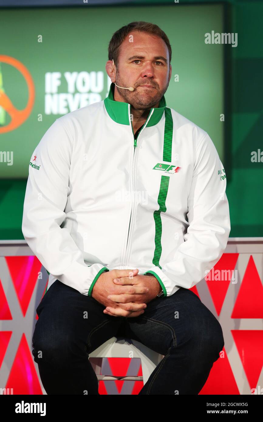 Scott Quinnell (GBR), ehemaliger Rugby-Spieler bei einer Bekanntgabe des Heineken-Sponsorings. Großer Preis von Kanada, Donnerstag, 9. Juni 2016. Montreal, Kanada. Stockfoto