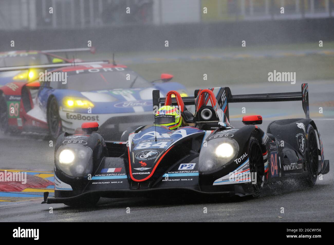 Frederic Sausset (FRA) / Christopher Tinseau (FRA) / Jean-Bernard Bouvet (FRA) #84 SRT41 von OAK Racing Morgan LMP2 Nissan. FIA-Langstrecken-Weltmeisterschaft, Le Mans 24 Stunden - Rennen, Samstag, 18. Juni 2016. Le Mans, Frankreich. Stockfoto