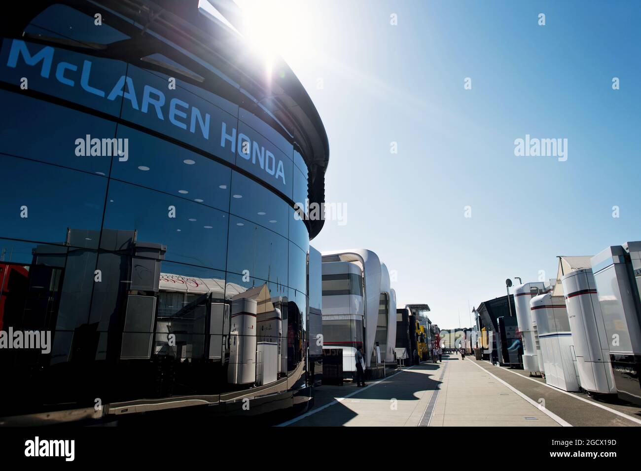 McLaren Wohnmobil. Großer Preis von Ungarn, Donnerstag, 21. Juli 2016. Budapest, Ungarn. Stockfoto