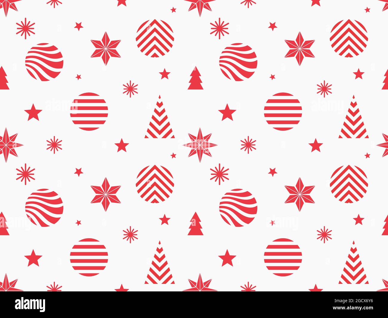Weihnachtliche rote Symbole nahtloses Muster. Vektorgrafik. Stock Vektor