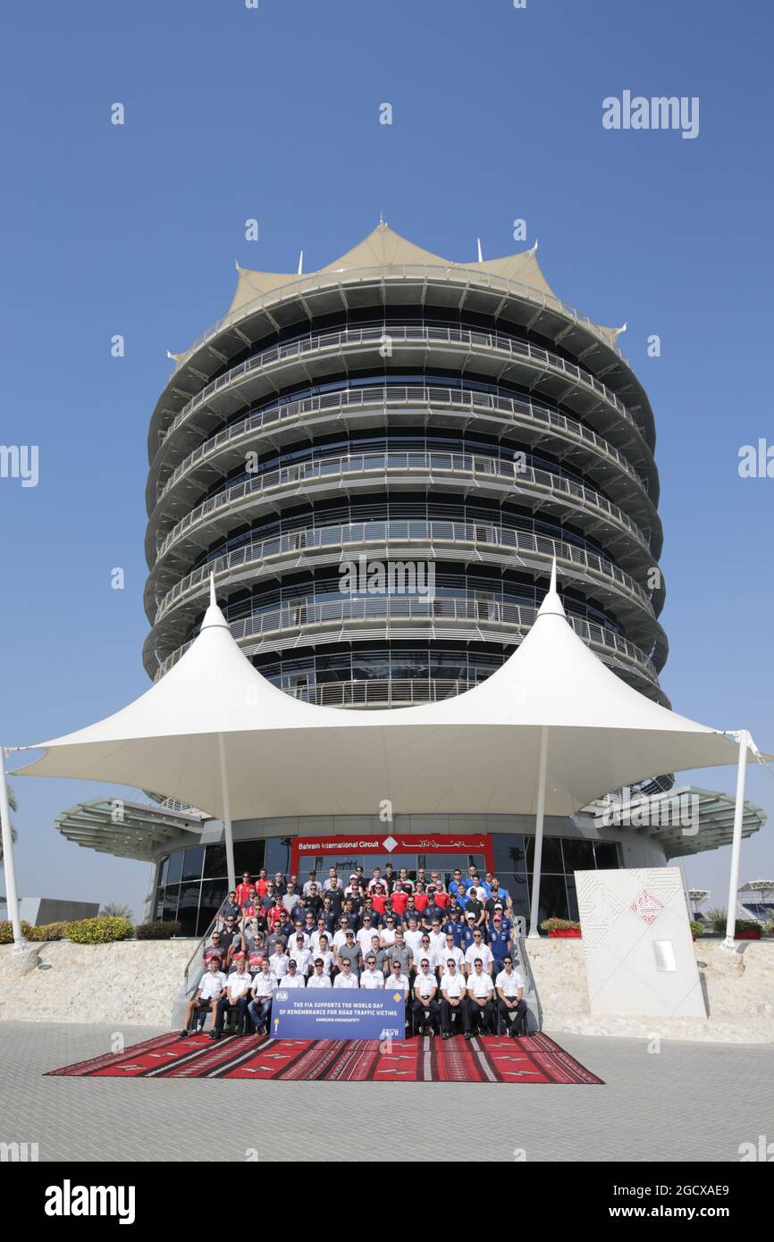 Gruppenfoto zum Saisonende. FIA-Langstrecken-Weltmeisterschaft, Runde 9, Donnerstag, 17. November 2016. Sakhir, Bahrain. Stockfoto