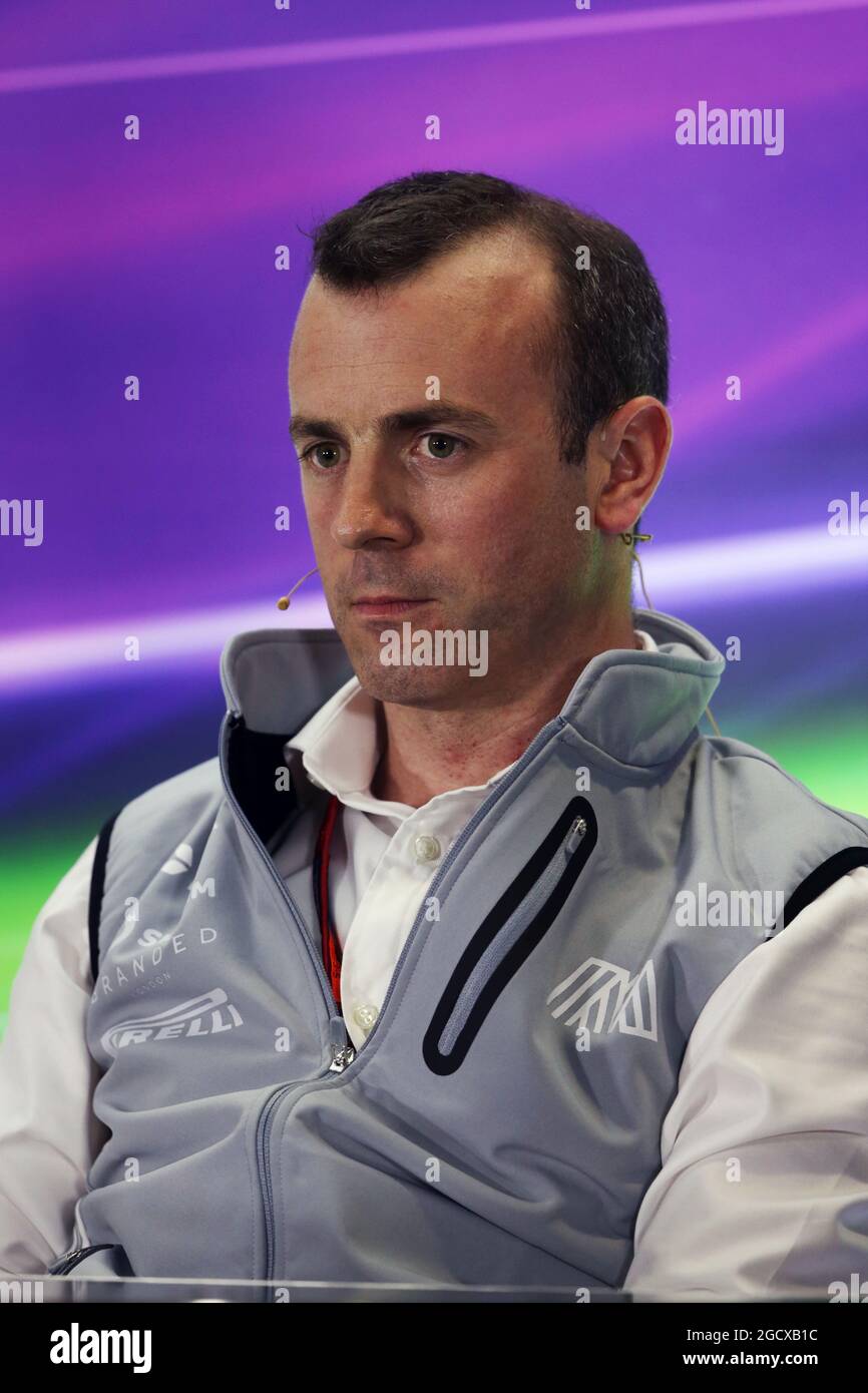 Stephen Fitzpatrick (GBR) Manor Racing Team Owner bei der FIA Pressekonferenz. Abu Dhabi Grand Prix, Freitag, 25. November 2016. Yas Marina Circuit, Abu Dhabi, VAE. Stockfoto