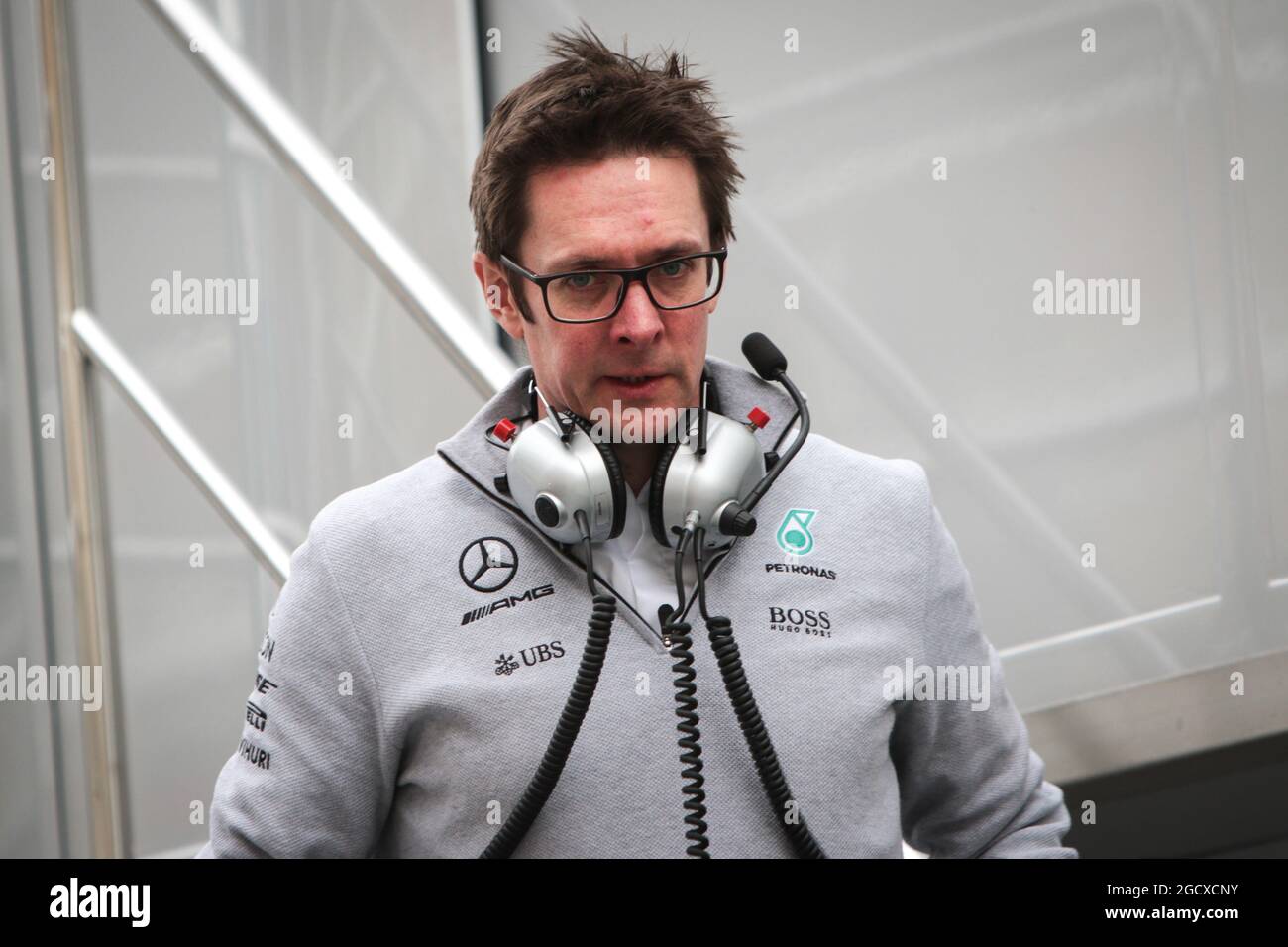 Andrew Shovlin (GBR) Mercedes AMG F1 Engineer. Formula One Testing, Tag 2, Mittwoch, 8. März 2017. Barcelona, Spanien. Stockfoto