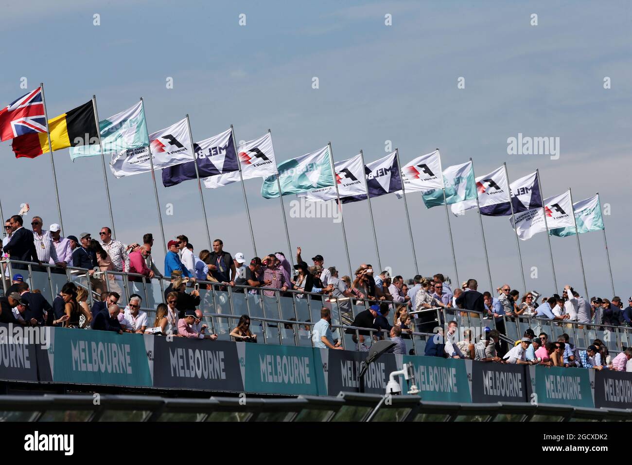 Ventilatoren über den Boxen. Großer Preis von Australien, Sonntag, 26. März 2017. Albert Park, Melbourne, Australien. Stockfoto