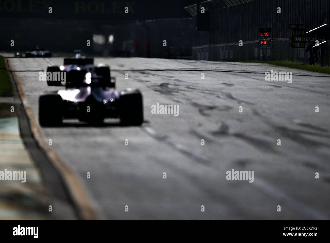 Bei schwachem Licht. Großer Preis von Australien, Sonntag, 26. März 2017. Albert Park, Melbourne, Australien. Stockfoto