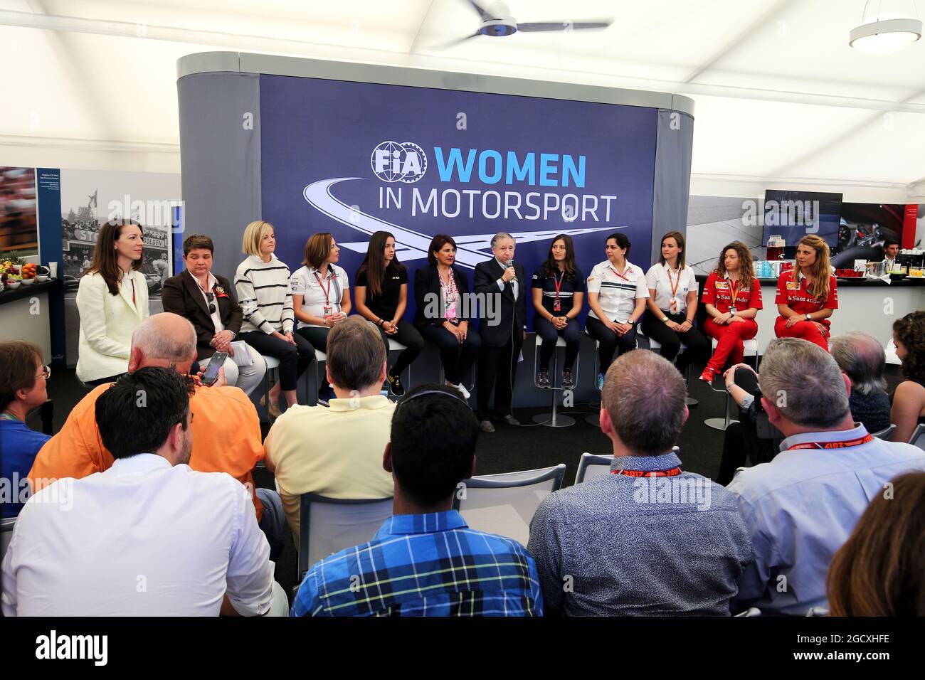 Jean Todt (FRA) FIA-Präsident veranstaltet eine Veranstaltung im Zusammenhang mit dem FIA Women in Motorsport-Programm. Großer Preis von Monaco, Samstag, 27. Mai 2017. Monte Carlo, Monaco. Stockfoto