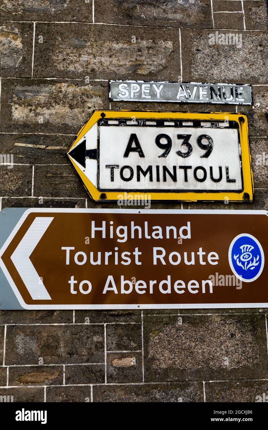 grantown. Straßenschild. Stockfoto