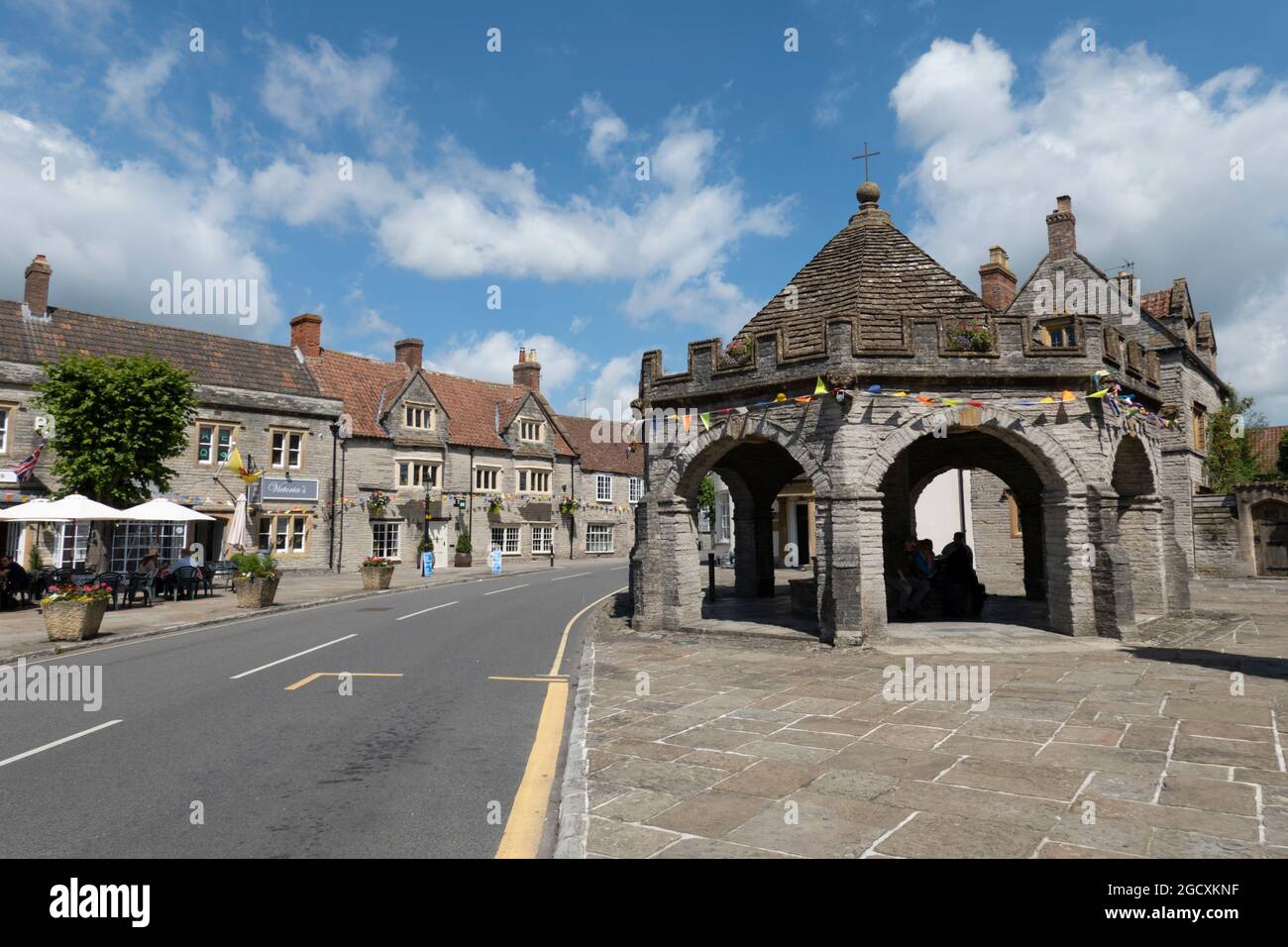 The Buttercross and Market Place, Somerton, Somerset, England, Vereinigtes Königreich, Europa Stockfoto