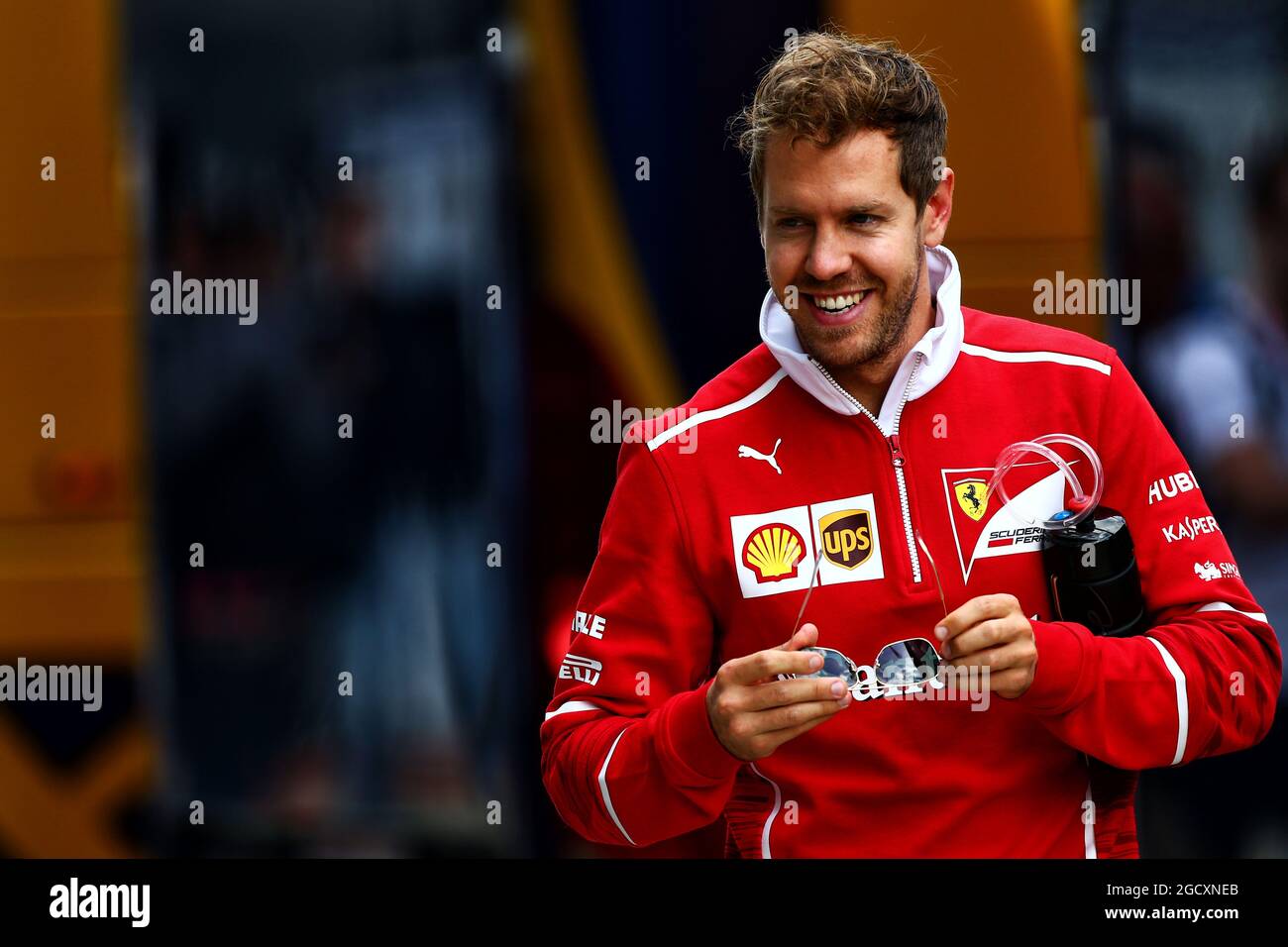 Sebastian Vettel (GER) Ferrari. Großer Preis von Großbritannien, Freitag, 14. Juli 2017. Silverstone, England. Stockfoto