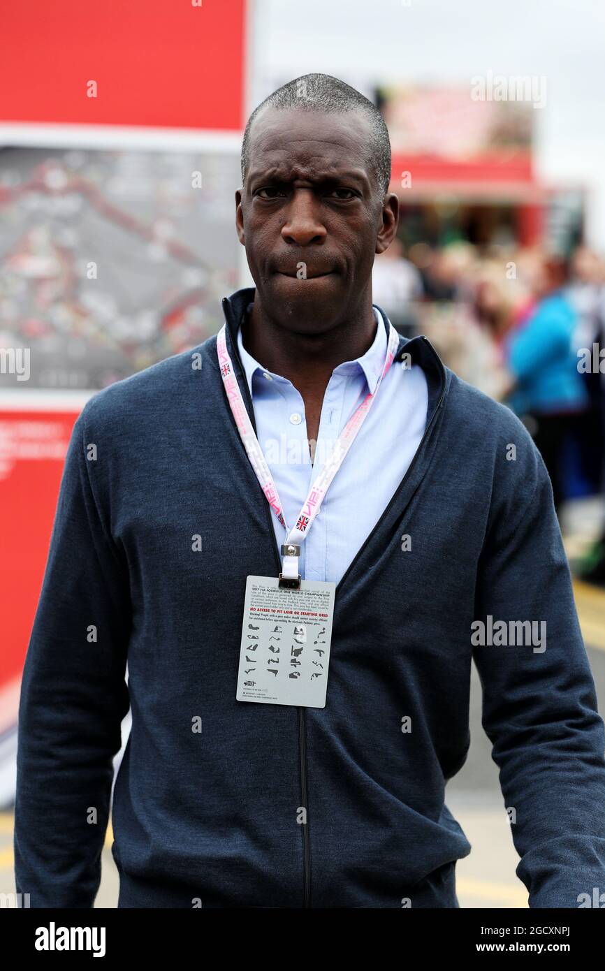 Michael Johnson (GBR) ehemaliger Athlet. Großer Preis von Großbritannien, Sonntag, 16. Juli 2017. Silverstone, England. Stockfoto