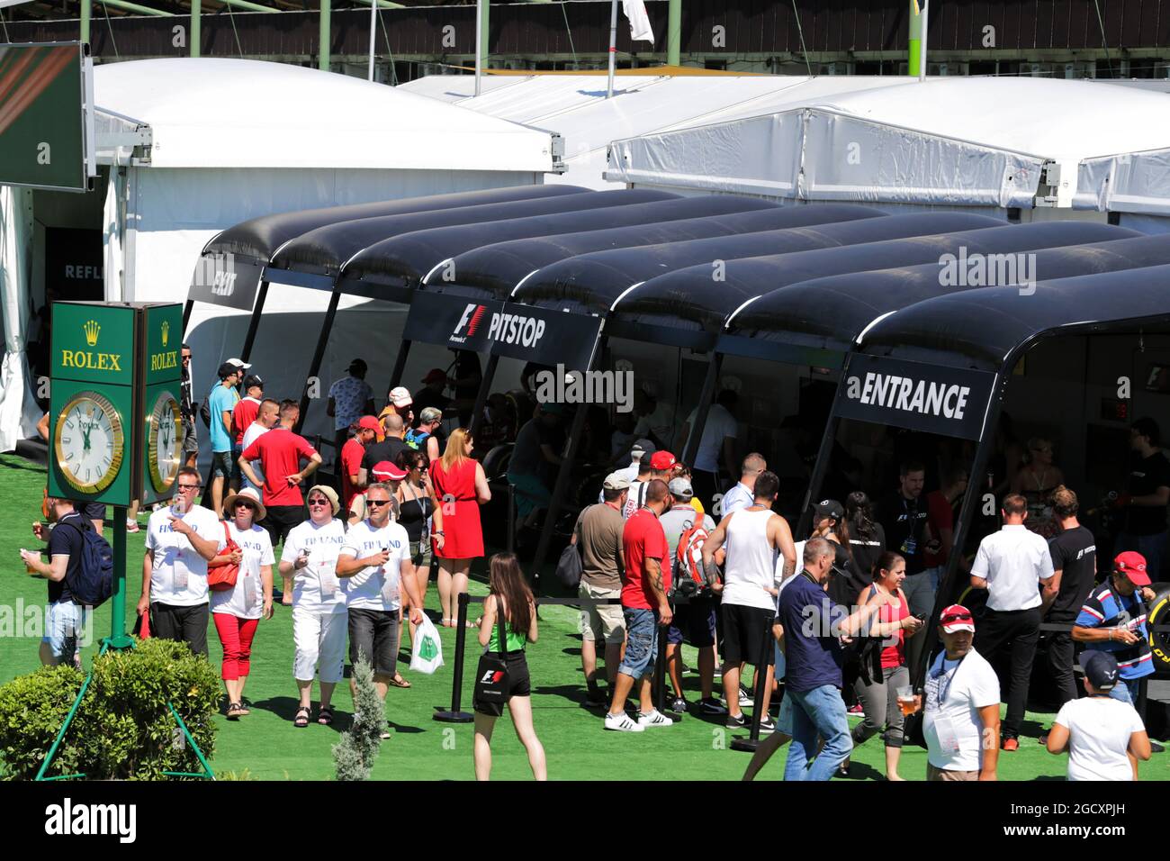Lüfterzone. Großer Preis von Ungarn, Samstag, 29. Juli 2017. Budapest, Ungarn. Stockfoto