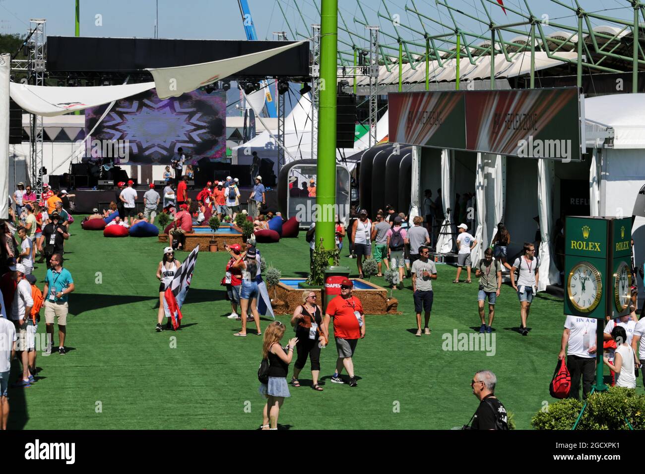 Lüfterzone. Großer Preis von Ungarn, Samstag, 29. Juli 2017. Budapest, Ungarn. Stockfoto