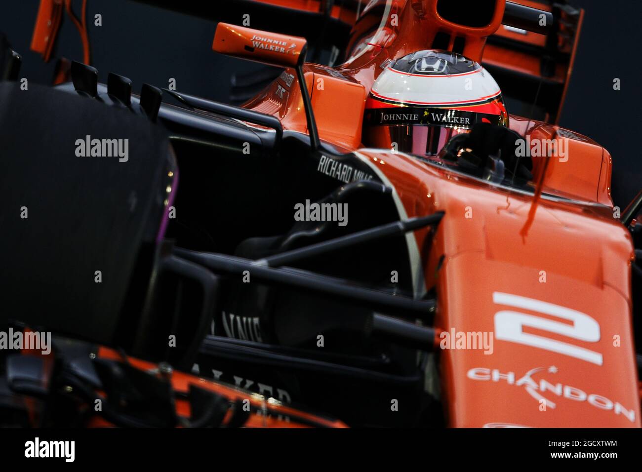 Stoffel Vandoorne (Bel) McLaren MCL32. Großer Preis von Singapur, Samstag, 16. September 2017. Marina Bay Street Circuit, Singapur. Stockfoto