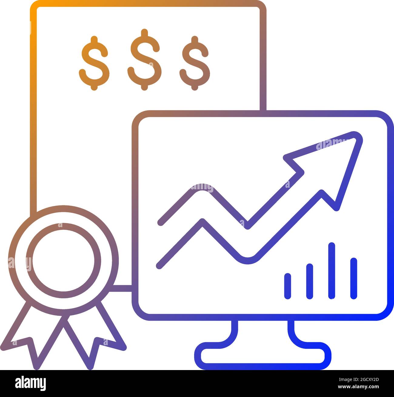 Marktfähige Wertpapiere Gradient lineares Vektor-Symbol Stock Vektor
