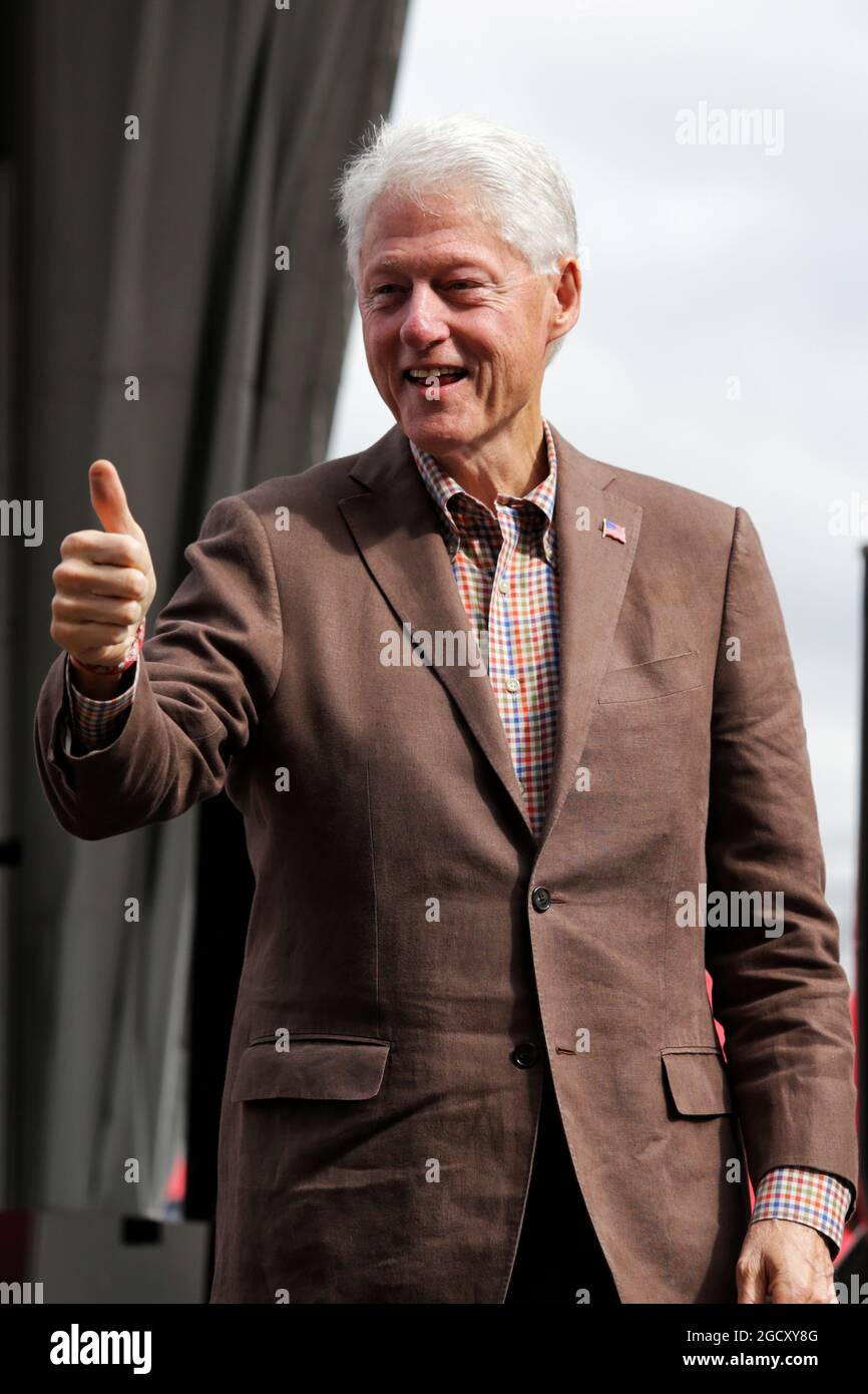 Bill Clinton (USA) ehemaliger US-Präsident. Großer Preis der Vereinigten Staaten, Sonntag, 22. Oktober 2017. Circuit of the Americas, Austin, Texas, USA. Stockfoto