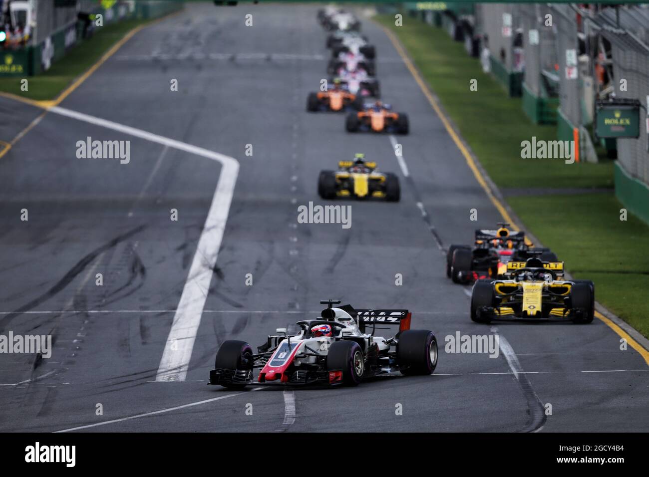 Romain Grosjean (FRA) Haas F1 Team VF-18. Großer Preis von Australien, Sonntag, 25. März 2018. Albert Park, Melbourne, Australien. Stockfoto