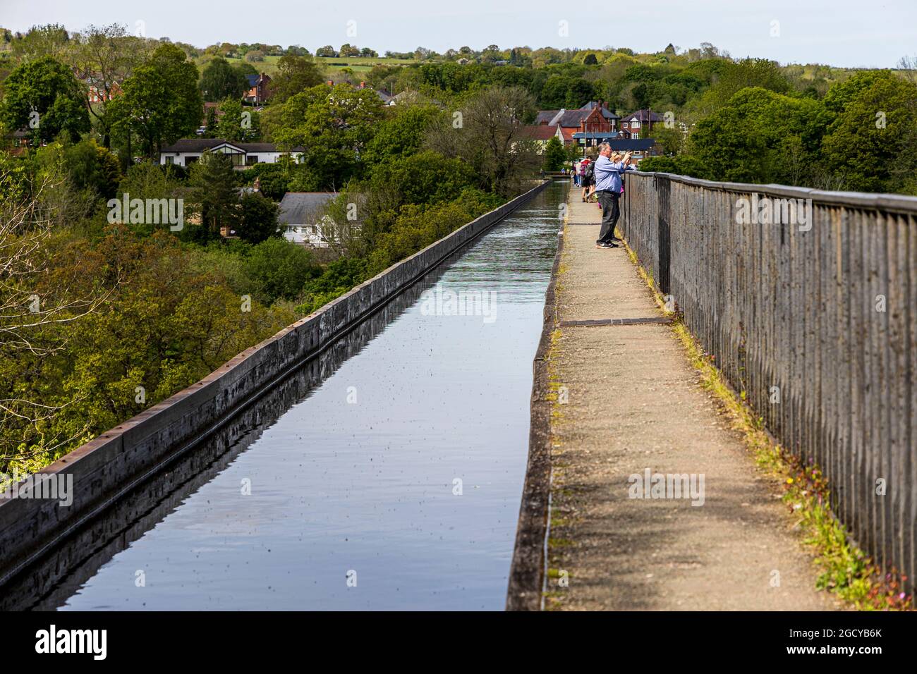 Der Blick entlang des Aquädukts Llangollen Stockfoto