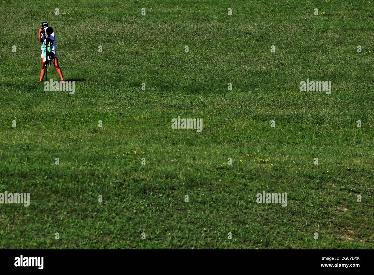 Ein Fotograf. Großer Preis von Ungarn, Sonntag, 29. Juli 2018. Budapest, Ungarn. Stockfoto