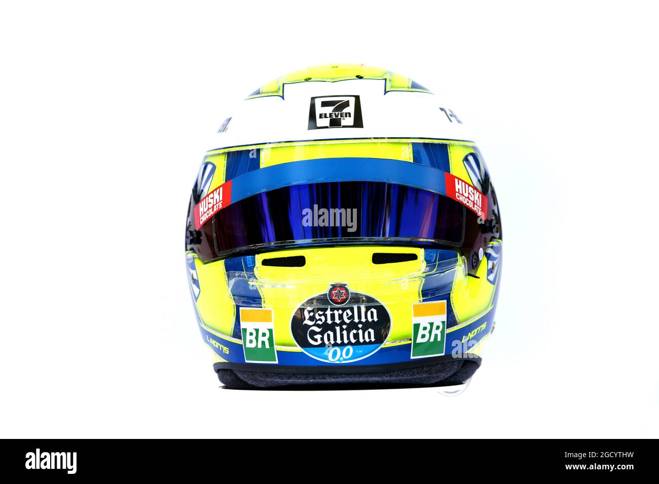 Der Helm von Lando Norris (GBR) McLaren. Großer Preis von Australien, Donnerstag, 14. März 2019. Albert Park, Melbourne, Australien. Stockfoto