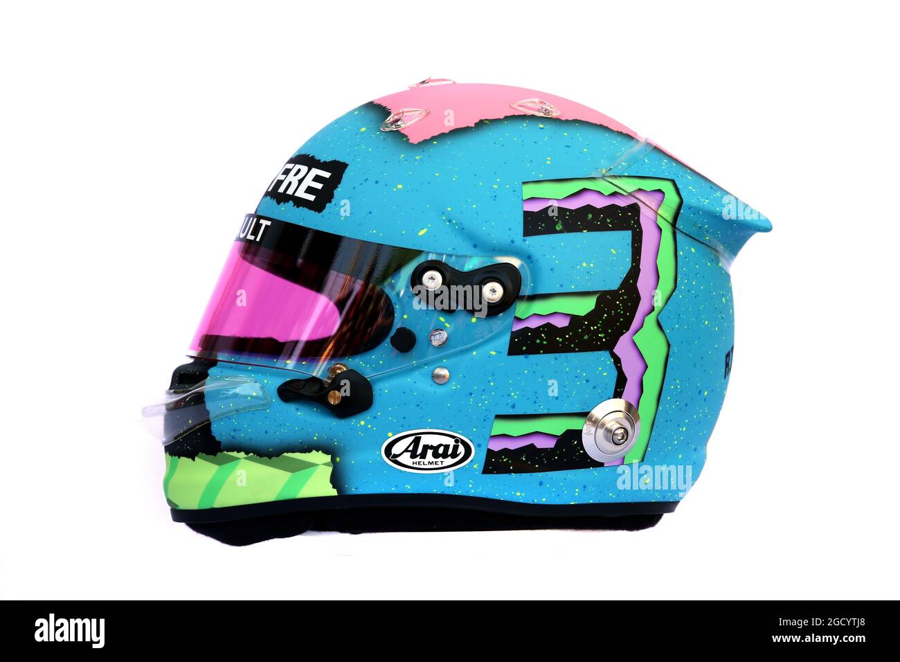 Der Helm von Daniel Ricciardo (AUS) Renault F1 Team. Großer Preis von Australien, Donnerstag, 14. März 2019. Albert Park, Melbourne, Australien. Stockfoto
