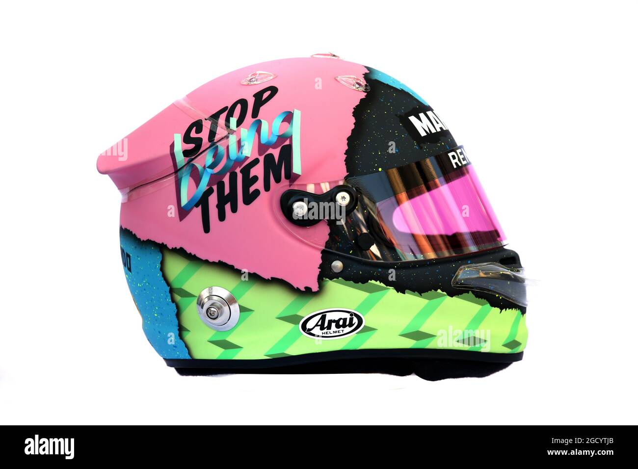 Der Helm von Daniel Ricciardo (AUS) Renault F1 Team. Großer Preis von Australien, Donnerstag, 14. März 2019. Albert Park, Melbourne, Australien. Stockfoto