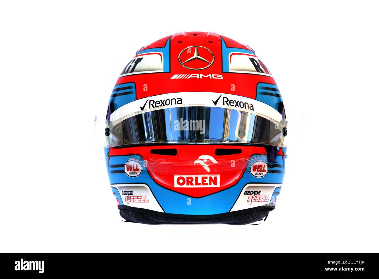 Der Helm von George Russell (GBR) Williams Racing. Großer Preis von Australien, Donnerstag, 14. März 2019. Albert Park, Melbourne, Australien. Stockfoto