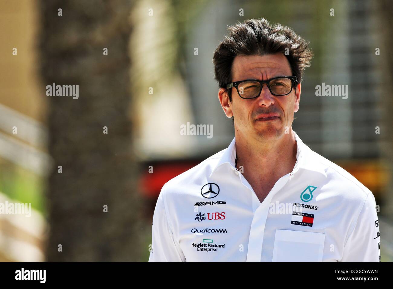 Toto Wolff (GER) Mercedes AMG F1 Aktionär und Executive Director. Großer Preis von Bahrain, Freitag, 29. März 2019. Sakhir, Bahrain. Stockfoto