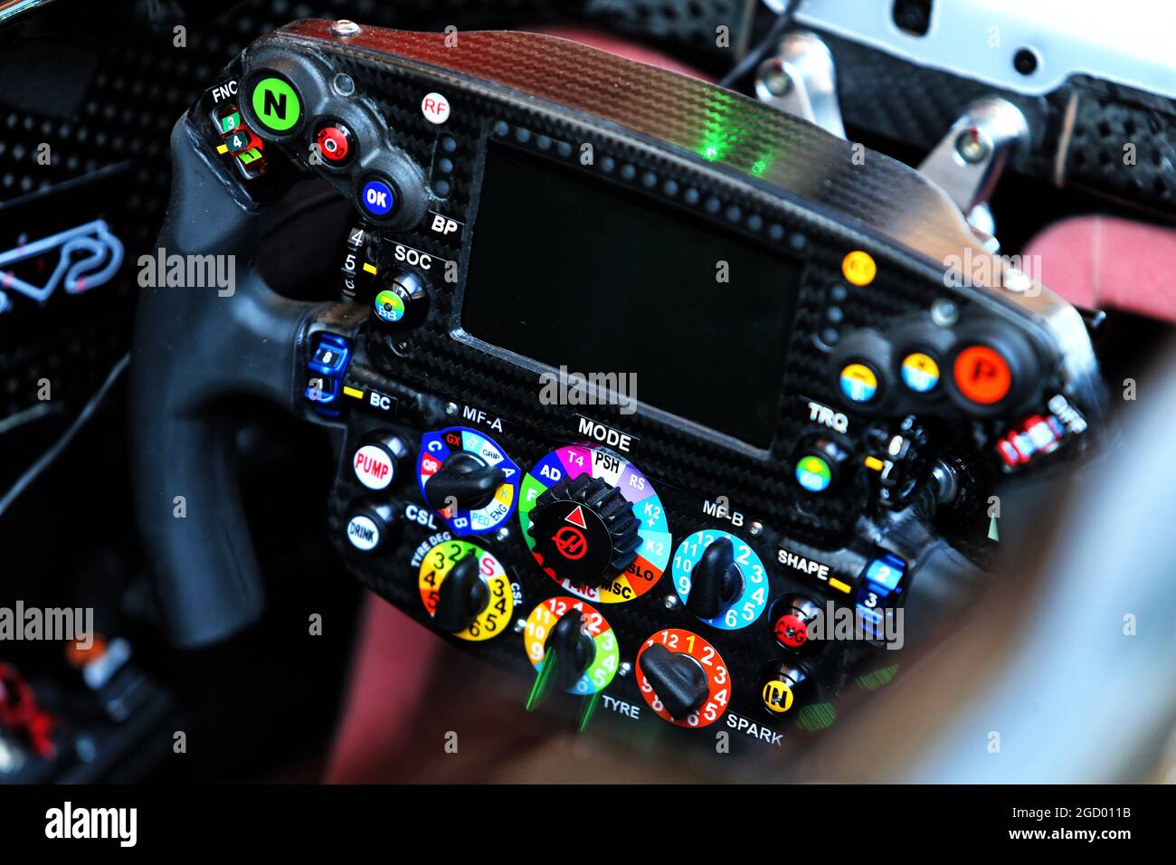 Haas VF-19-Lenkrad. Großer Preis von Spanien, Donnerstag, 9. Mai 2019. Barcelona, Spanien. Stockfoto