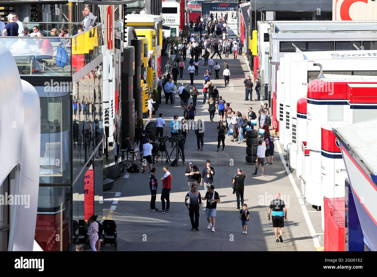 Das Fahrerlager. Großer Preis von Spanien, Sonntag, 12. Mai 2019. Barcelona, Spanien. Stockfoto