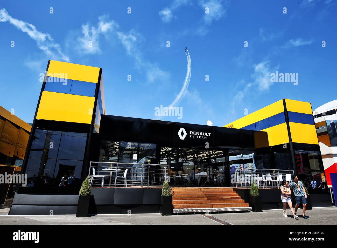 Renault F1 Team Wohnmobil. Großer Preis von Österreich, Sonntag, 30. Juni 2019. Spielberg, Österreich. Stockfoto