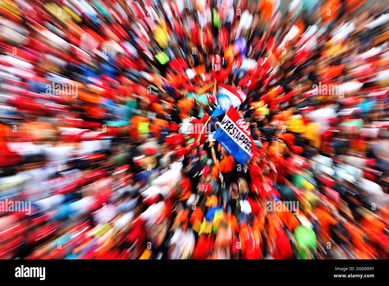 Fans auf dem Podium. Großer Preis von Deutschland, Sonntag, 28. Juli 2019. Hockenheim, Deutschland. Stockfoto