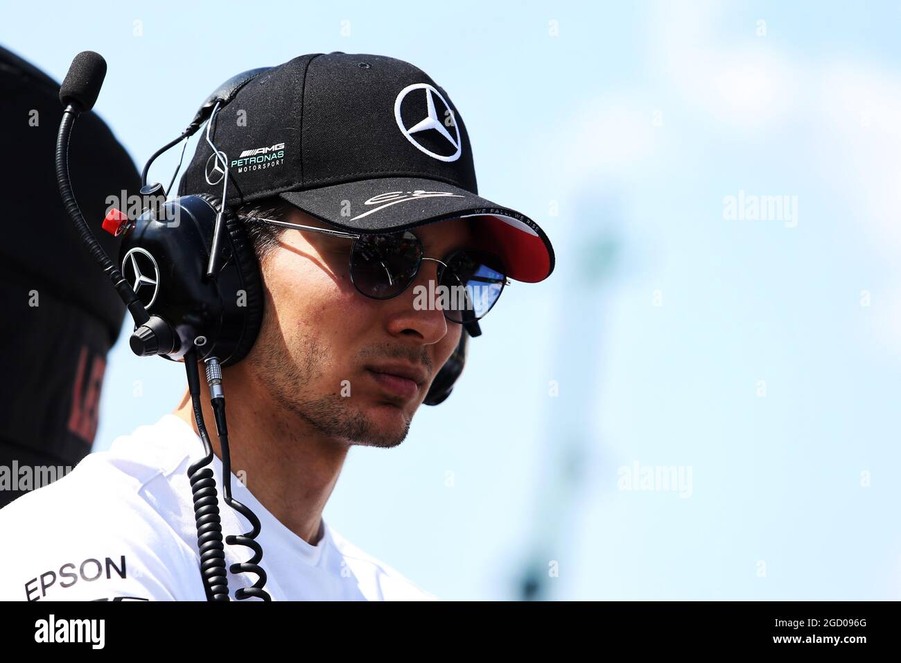 Esteban Ocon (FRA) Mercedes AMG F1 Reserve Driver. Großer Preis von Ungarn, Sonntag, 4. August 2019. Budapest, Ungarn. Stockfoto