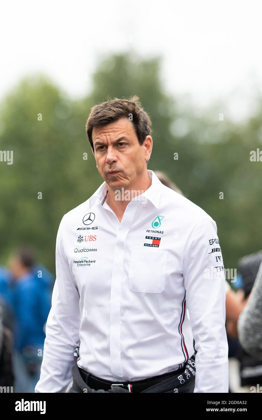 Toto Wolff (GER) Mercedes AMG F1 Aktionär und Executive Director. Großer Preis von Belgien, Sonntag, 1. September 2019. Spa-Francorchamps, Belgien. Stockfoto