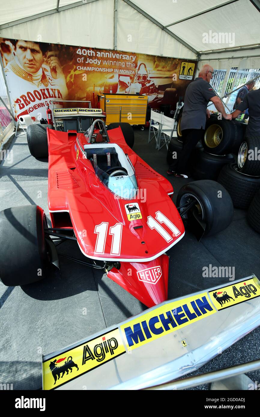 1979 Ferrari 312T4 von Jody Scheckter (RSA) an einem Stand, der 40 Jahre seit seinem Gewinn der F1-Weltmeisterschaft feiert. Großer Preis von Italien, Donnerstag, 5. September 2019. Monza Italien. Stockfoto