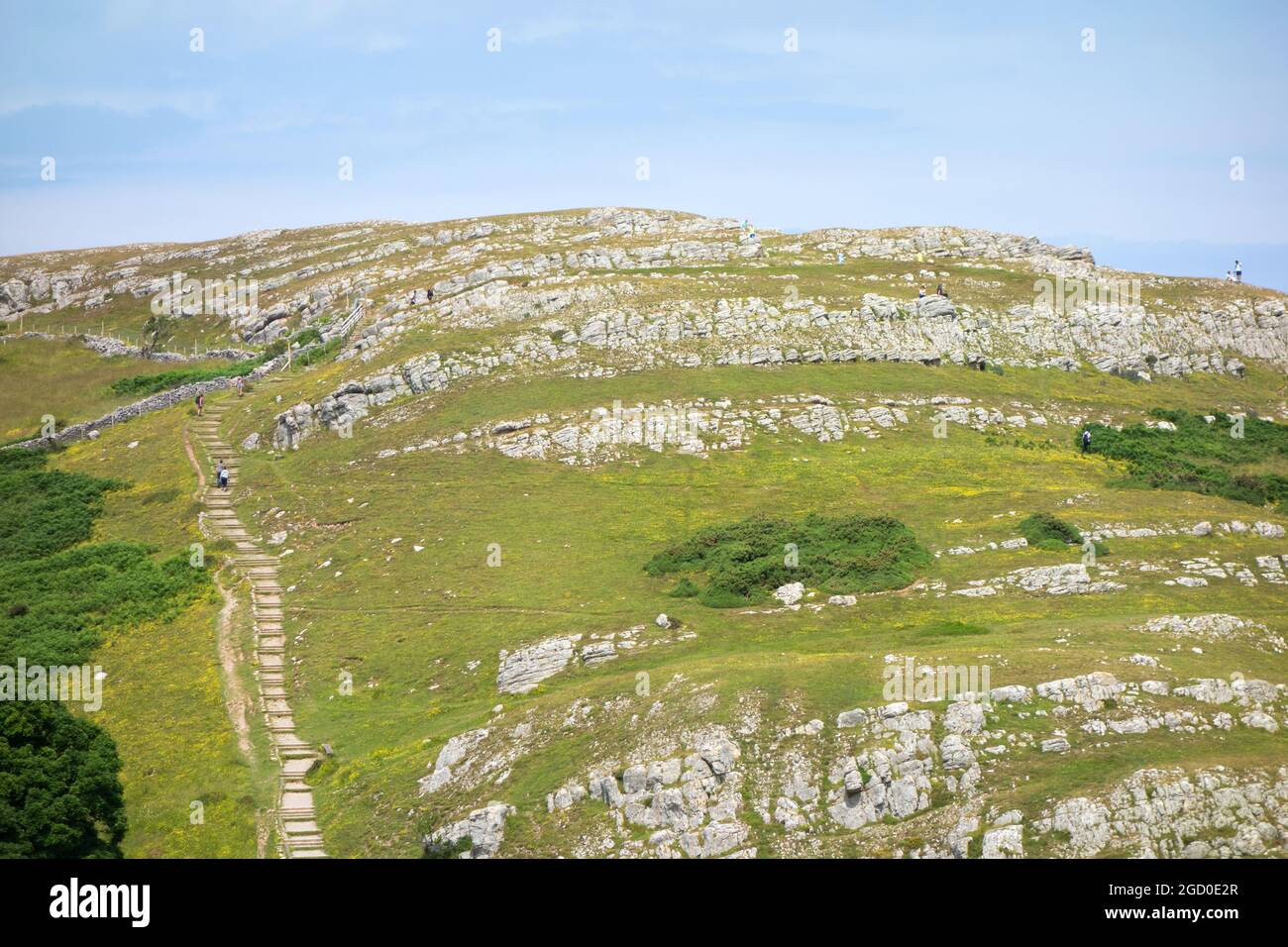 Stufen und Pfad, die von Llandudno in Wales zum Hügel Pen Y Dinas auf der Great Orme führen Stockfoto