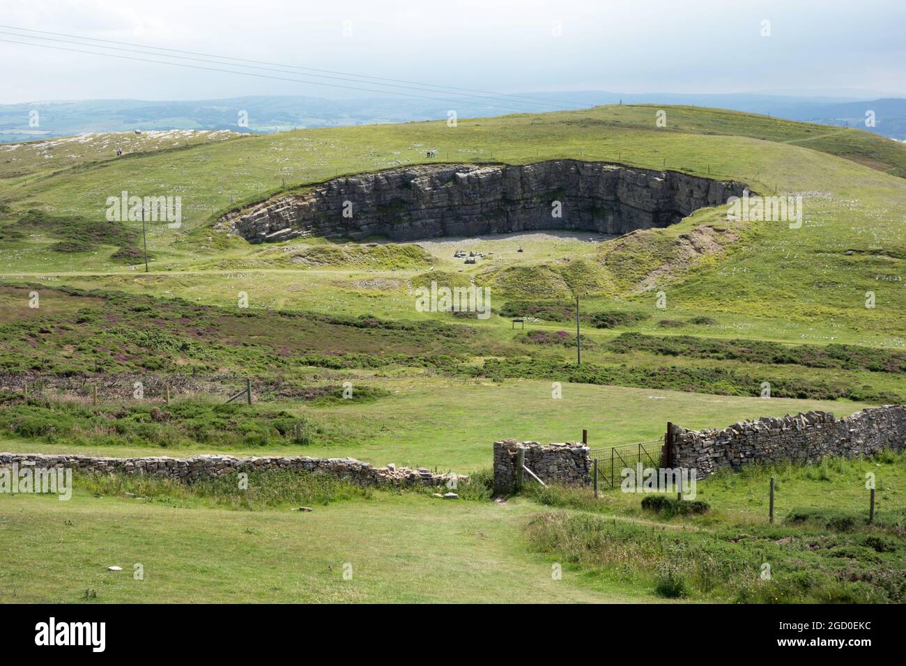 Die Bischöfe Steinbruch und Namenshügel auf dem Great Orme Llandudno Wales Stockfoto