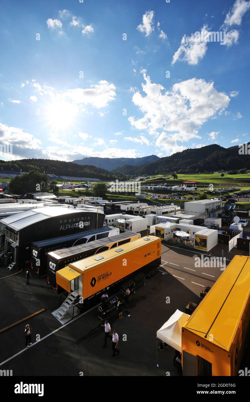 Renault F1 Team - Paddock-Atmosphäre. Großer Preis von Österreich, Samstag, 4. Juli 2020. Spielberg, Österreich. Stockfoto